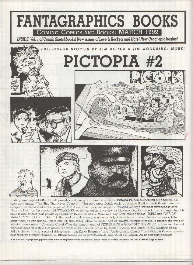 FANTAGRAPHICS BOOKS, Coming Comics: March 1992 (Next Releases Magazine)