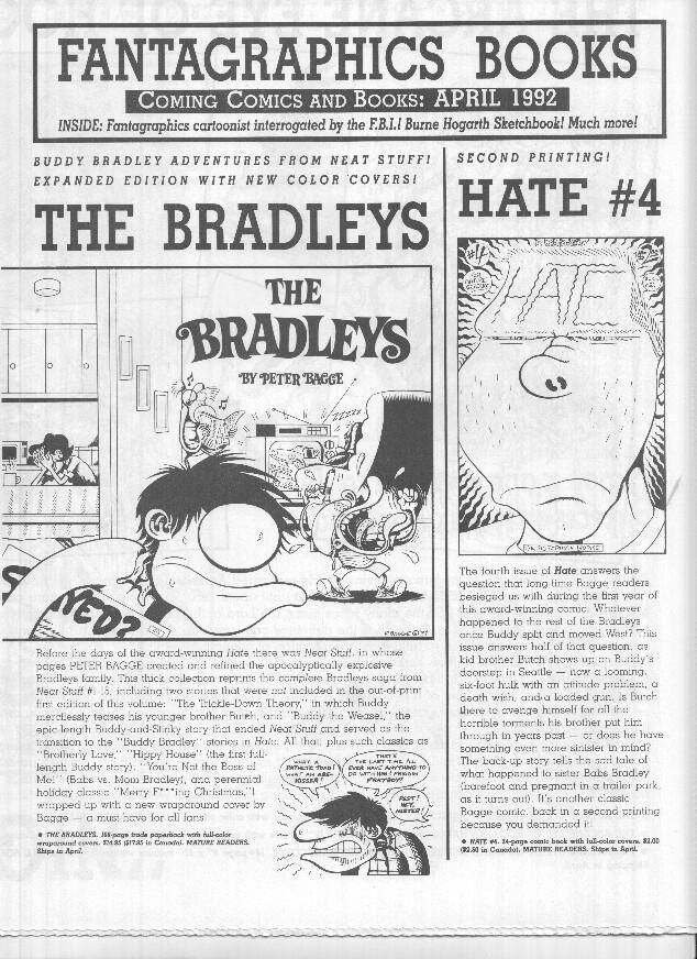 FANTAGRAPHICS BOOKS, Coming Comics: April 1992 (Next Releases Magazine)