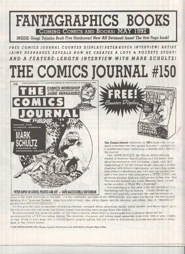 FANTAGRAPHICS BOOKS, Coming Comics: May 1992 (Next Releases Magazine)