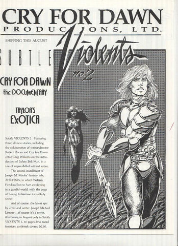 CRY FOR DAWN Productions Ltd.: August 1991 (Previewing Releases Magazine 1992)