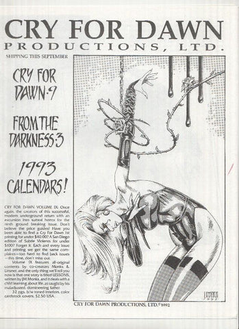 CRY FOR DAWN Productions Ltd.: September 1992 (Previewing Releases Magazine 1992)