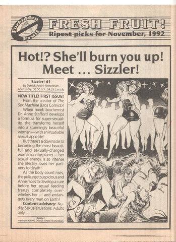 FRESH FRUIT! - November 1992 (New Releases Forbidden Fruit Comics)