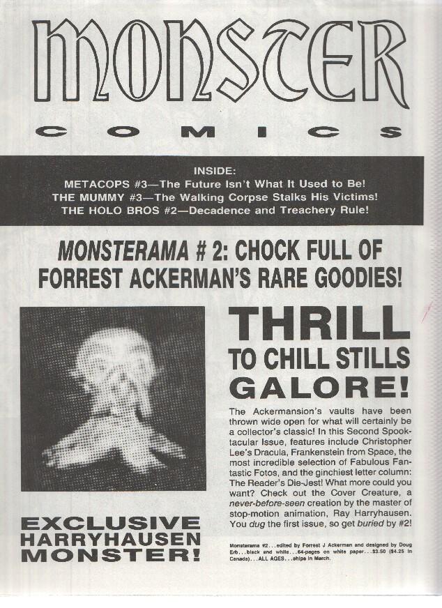 MONSTER COMICS - MARCH 1991 (New Releases of Monster Comics)