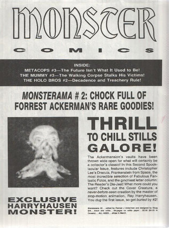 MONSTER COMICS - MARCH 1991 (New Releases of Monster Comics)