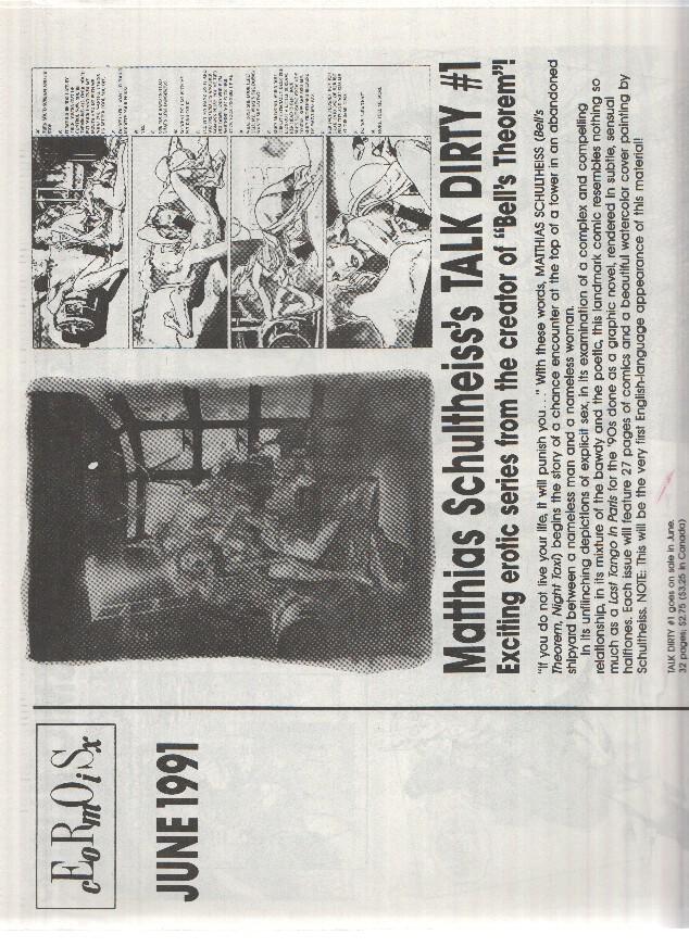 EROS COMIX - June 1991 (New Releases from Eros Comix)