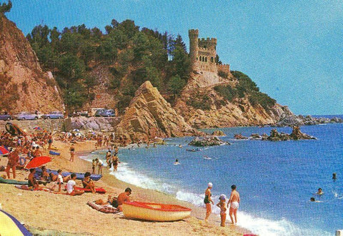 Postal 006372 : Playa y castillo de Lloret de Mar