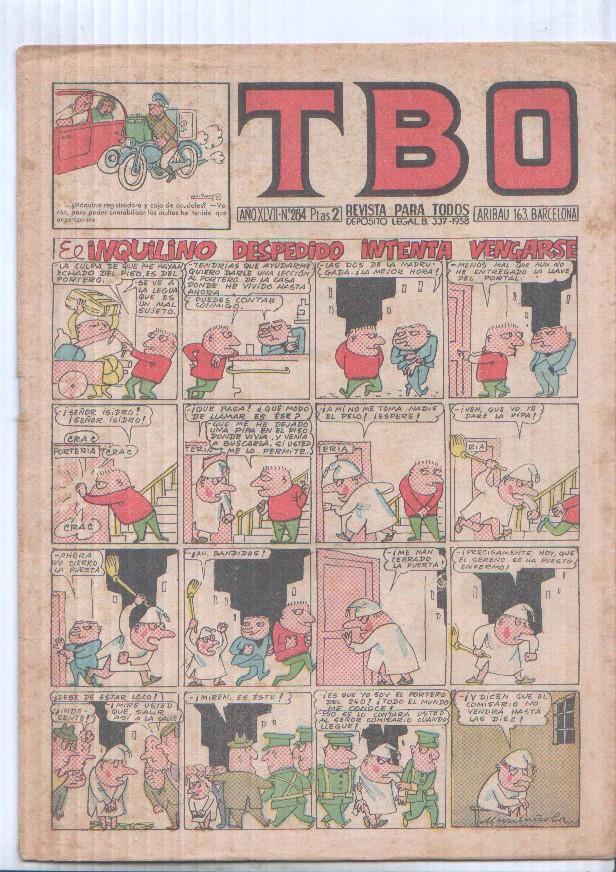 TBO numero 284: El inquilino despedido itenta vengarse (Muntañola),(NUMERADO 1 EN TRASERA)