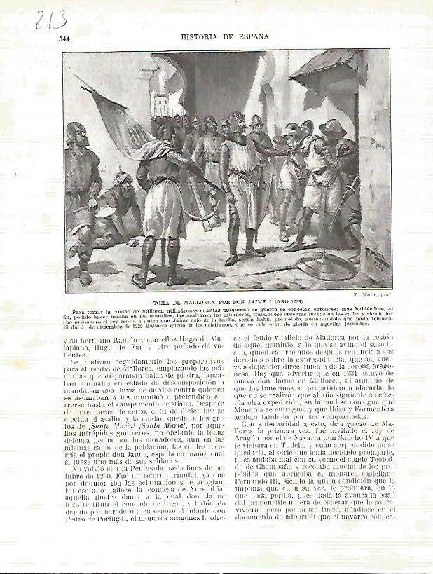 LAMINA 4726: Toma de Mallorca por Jaume I