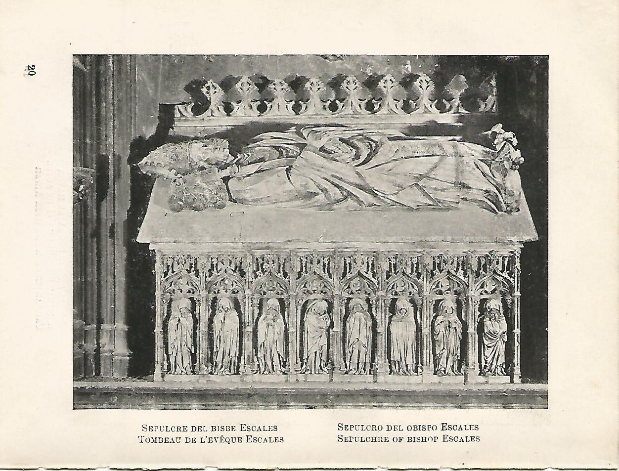 Lamina 1063: CATEDRAL DE BARCELONA. Sepulcro del obispo Escales