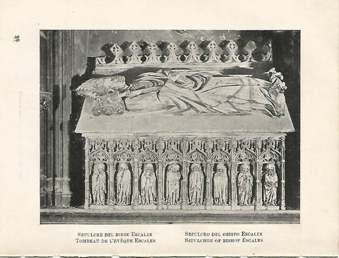Lamina 1063: CATEDRAL DE BARCELONA. Sepulcro del obispo Escales