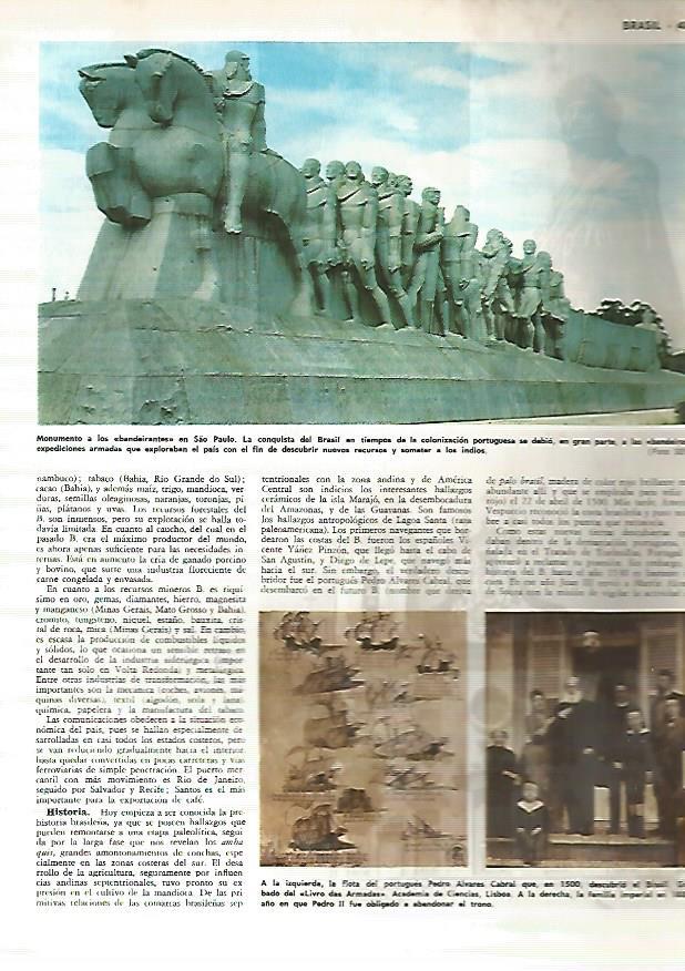 LAMINA MONITOR 0433: MONUMENTO A LOS BANDEIRANTES EN SAO PAOLO BRASIL