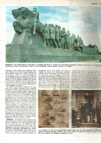 LAMINA MONITOR 0433: MONUMENTO A LOS BANDEIRANTES EN SAO PAOLO BRASIL
