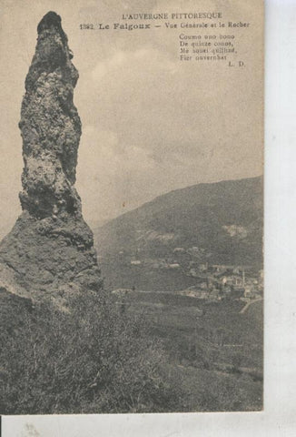 Postal 010869: Le Falgoux-Vue generale et le rocher