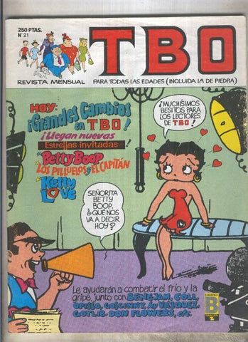 TBO de Ediciones B numero 021: portada con Betty Boop: aventuras de Anita y sus amigos, Blondie, Angelito, etc