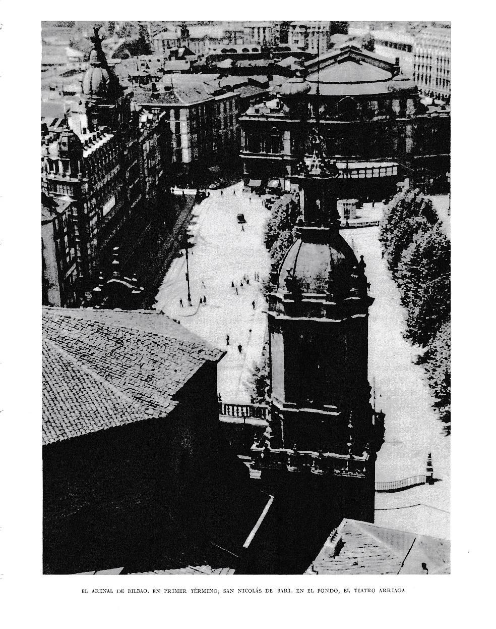 LAMINA 6174: El Arenal de Bilbao San Nicolas de Barri y el teatro Arriaga