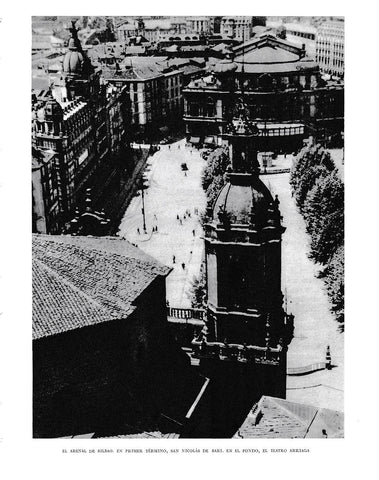 LAMINA 6174: El Arenal de Bilbao San Nicolas de Barri y el teatro Arriaga
