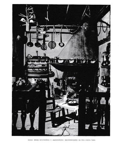 LAMINA 6177: Reconstruccion de una cocina vasca en el museo etnografico y arqueologico