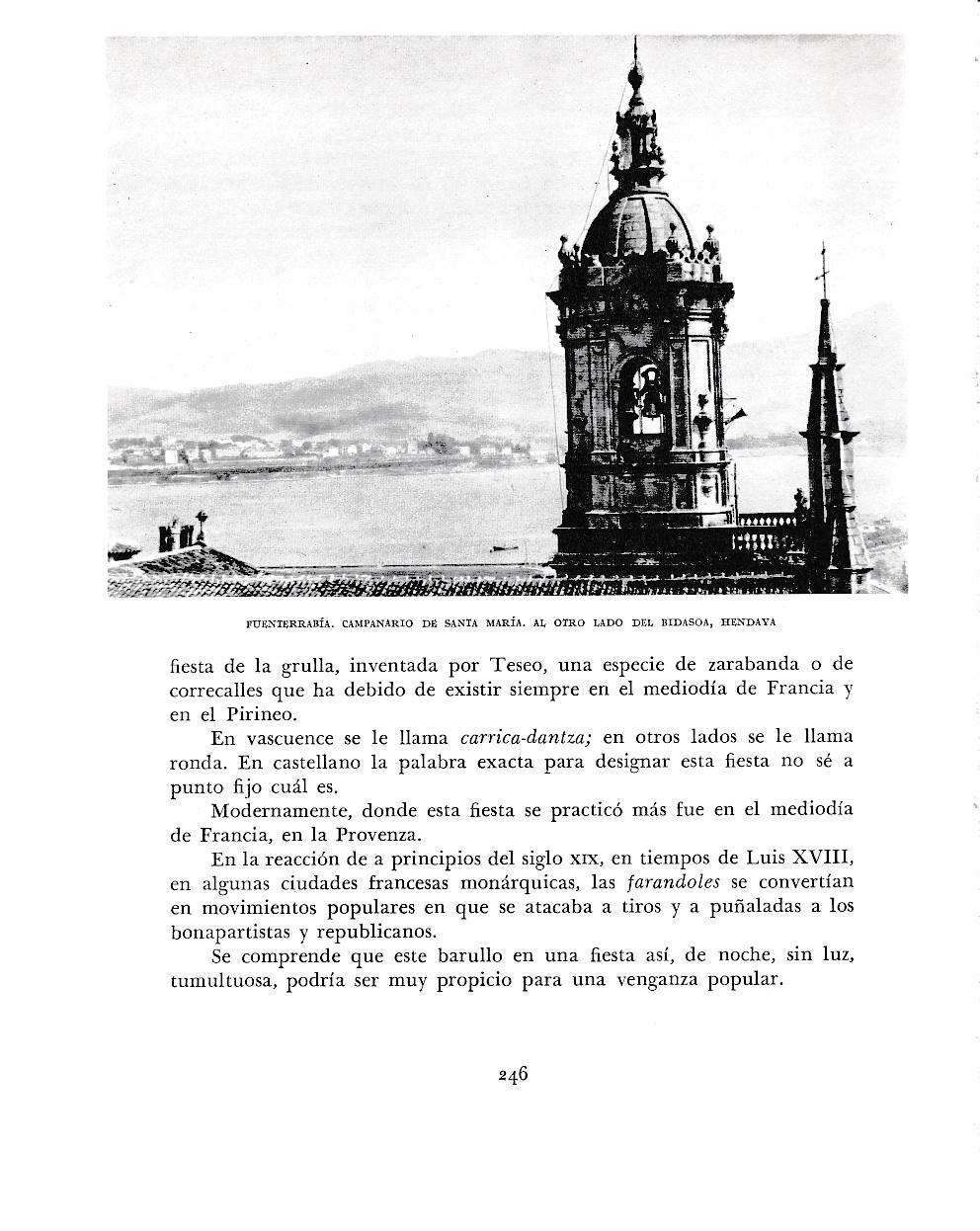 LAMINA 6192: Fuenterrabia campanaria ade Santa Maria  y Hendaya