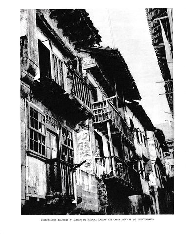 LAMINA 6195: Historiados balcones y aleros de madera animan las casas de Fuenterrabia