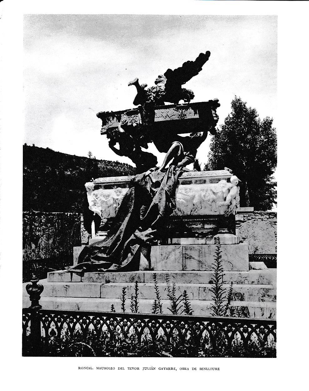 LAMINA 6213: Roncal mausoleo tenor Julian Gayarre de Benlliure