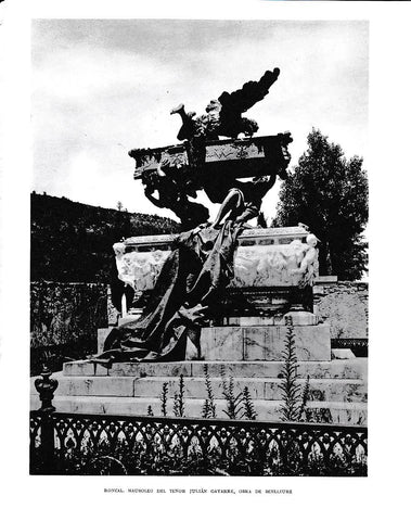 LAMINA 6213: Roncal mausoleo tenor Julian Gayarre de Benlliure