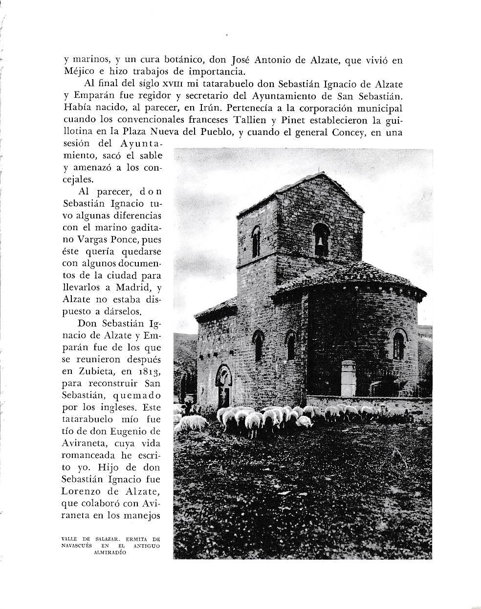 LAMINA 6215: Valle de Salazar ermita de Navascues antiguo Almiradio