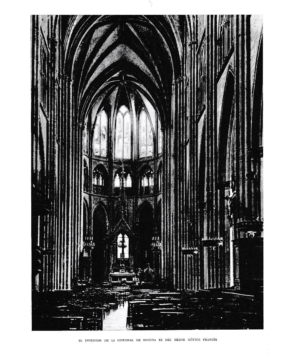 LAMINA 6261: Interior Catedal Bayona gotico frances