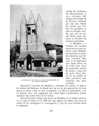 LAMINA 6286: Campanario Trinitario de Gotein caractristica de las iglesias souletinas