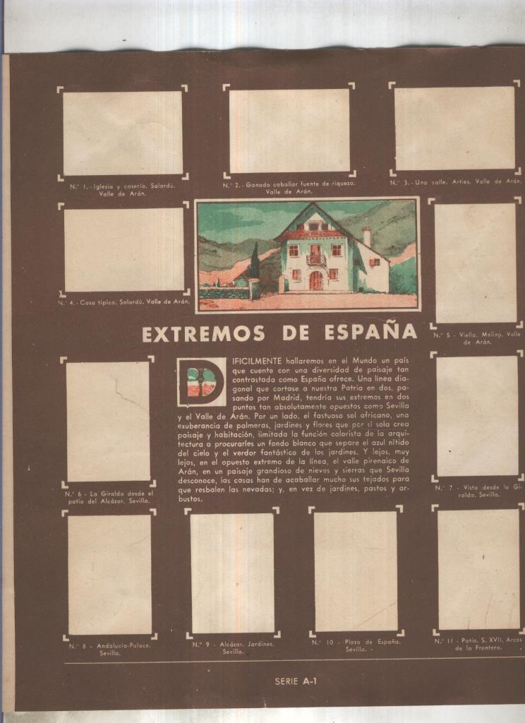 Cromo Gallina Blanca segundo album: Extremos de España