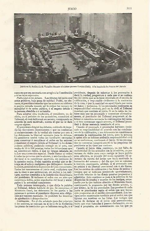 LAMINA ESPASA 21108: Proceso Landru en la Audiencia de Versalles en 1921