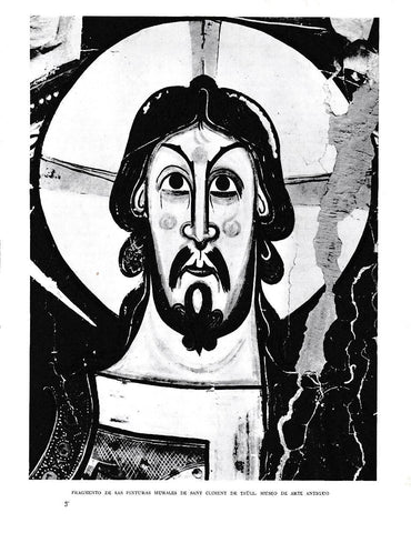 LAMINA 6329: Fragmento de las pinturas murales de Sant Climent de Taull museo arte antiguo