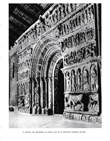 LAMINA 6389: La portada del Monasterio de Ripoll escultura romanica europea