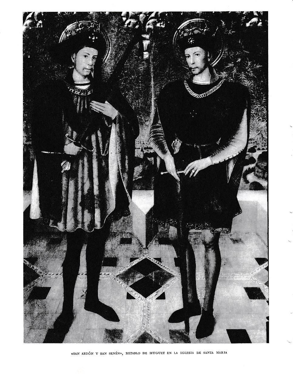 LAMINA 6424: San Abdon y San Senen retablo de Huguet en la iglesia de Santa Maria