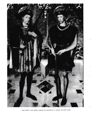 LAMINA 6424: San Abdon y San Senen retablo de Huguet en la iglesia de Santa Maria