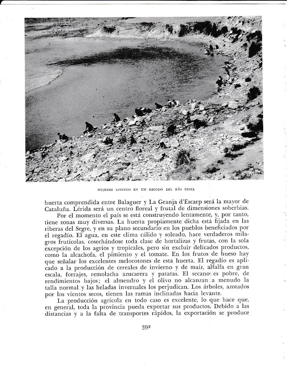 LAMINA 6482: Mujeres lavando en un recodo del rio Cinca