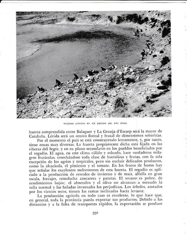 LAMINA 6482: Mujeres lavando en un recodo del rio Cinca