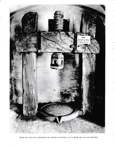 LAMINA 6507: Prensa s XVI procedente del Castillo de Saumella en el Museo del Vino de Vilafranca
