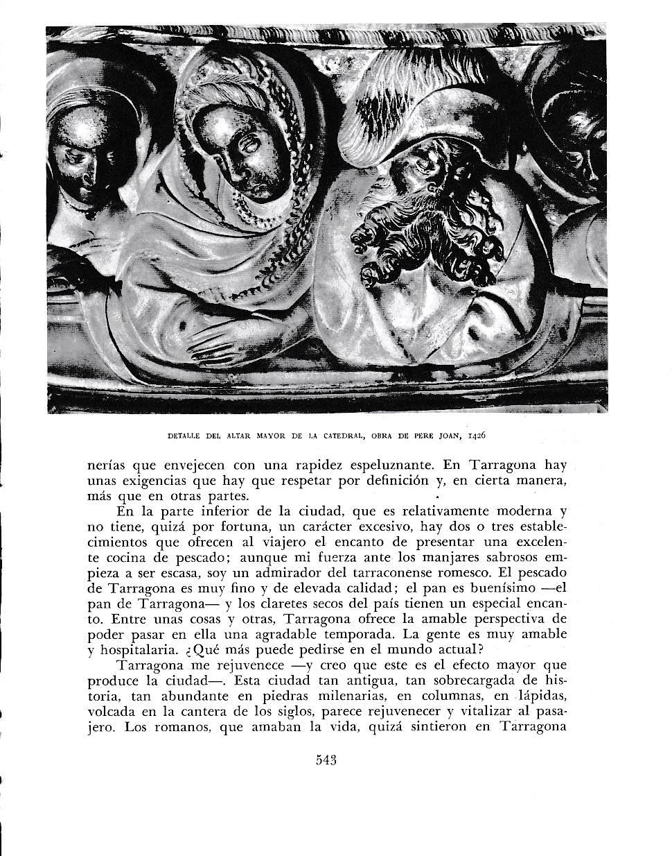 LAMINA 6548: Detalle del altar mayor de la catedral de Tarragona obra de Pere Joan 1426