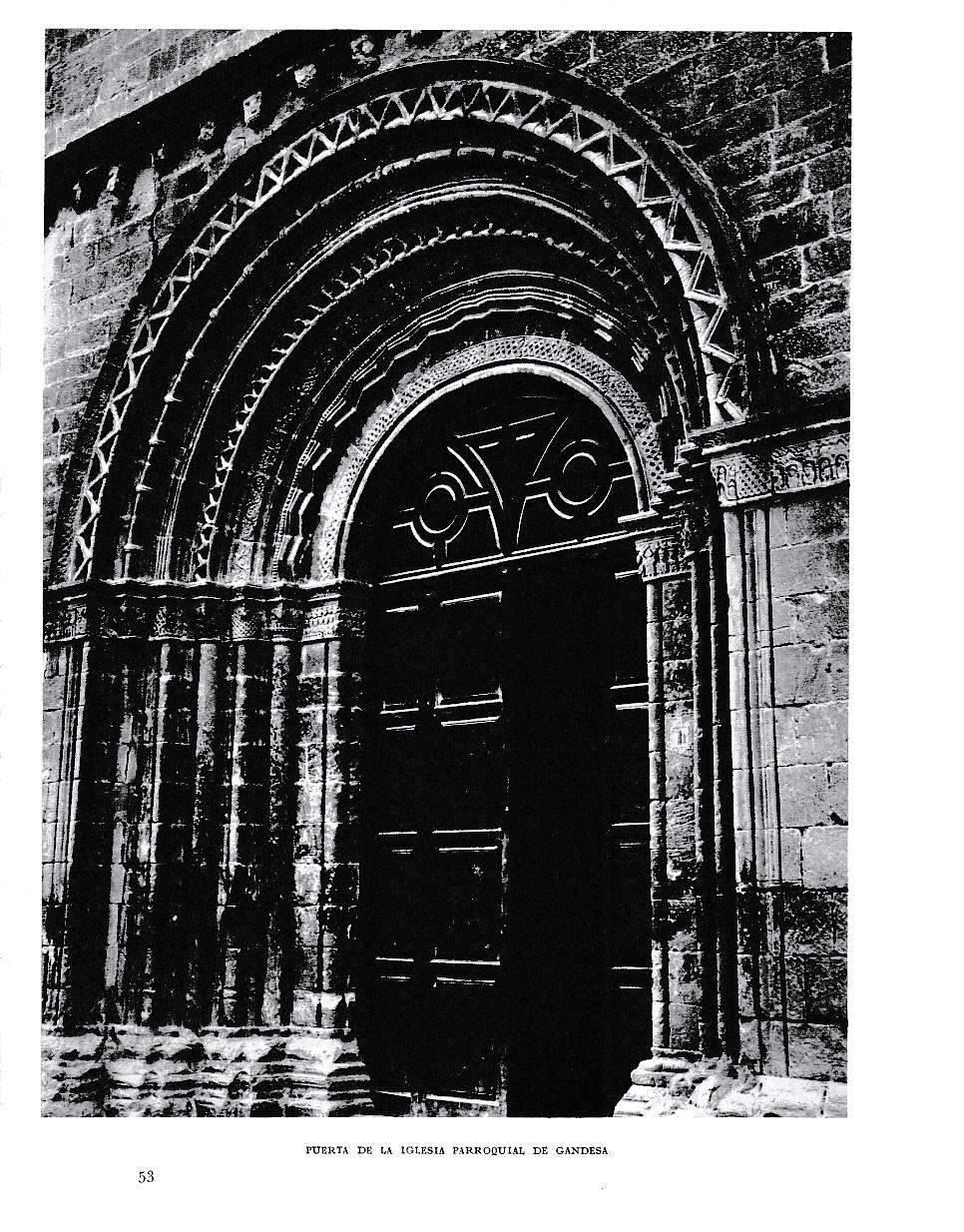 LAMINA 6568:  Puerta iglesia parroquial de Gandesa