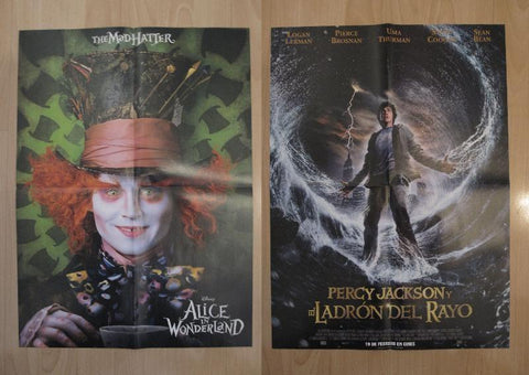 Poster doble cine: Perrcy Jackson y el ladron del rayo y Alice in Wonderland