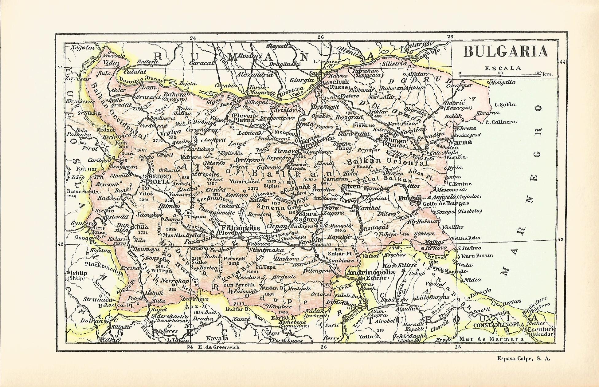 Lamina 136: Mapa de Bulgaria