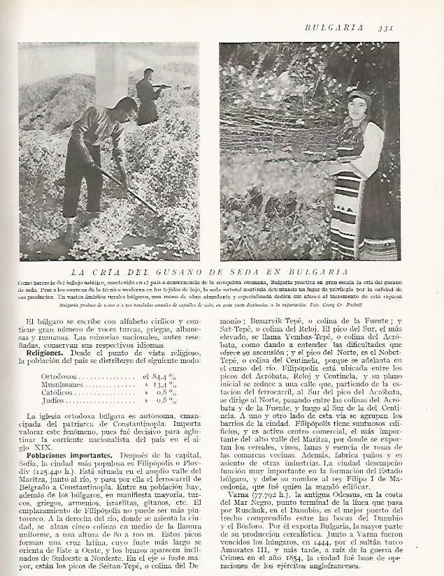 LAMINA 3217: BULGARIA. Cria del gusano de seda