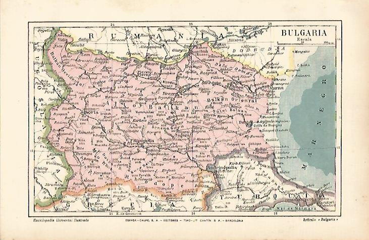 LAMINA ESPASA 08216: Mapa de Bulgaria