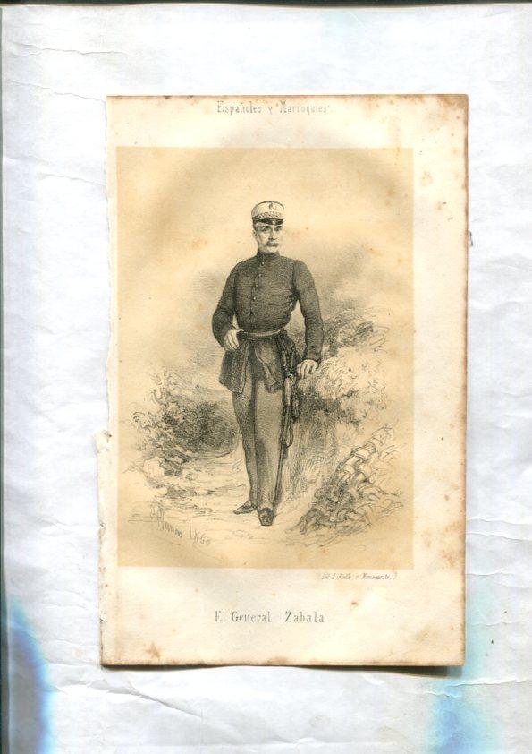 Guerra de Africa: Lamina de El General Zabala, lit Labielle
