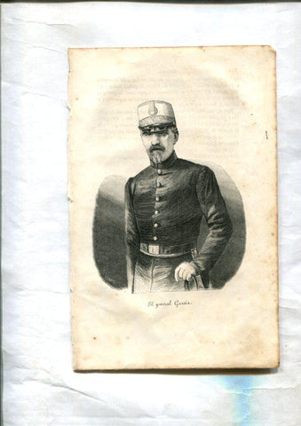 Guerra de Africa: Lamina de El General Garcia, grabado de Llopis