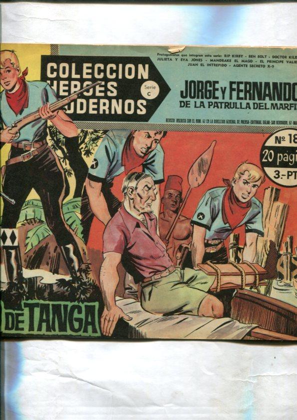 Heroes Modernos serie C numero 18: Jorge y Fernando de la Patrulla del Marfil: Pantano de Tanga (numerado 2 en la trasera)