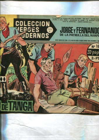 Heroes Modernos serie C numero 18: Jorge y Fernando de la Patrulla del Marfil: Pantano de Tanga (numerado 2 en la trasera)