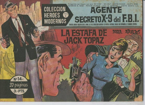 Heroes Modernos serie C numero 14: Agente Secreto X-9 del F.B.I: (numerado 1 en trasera)