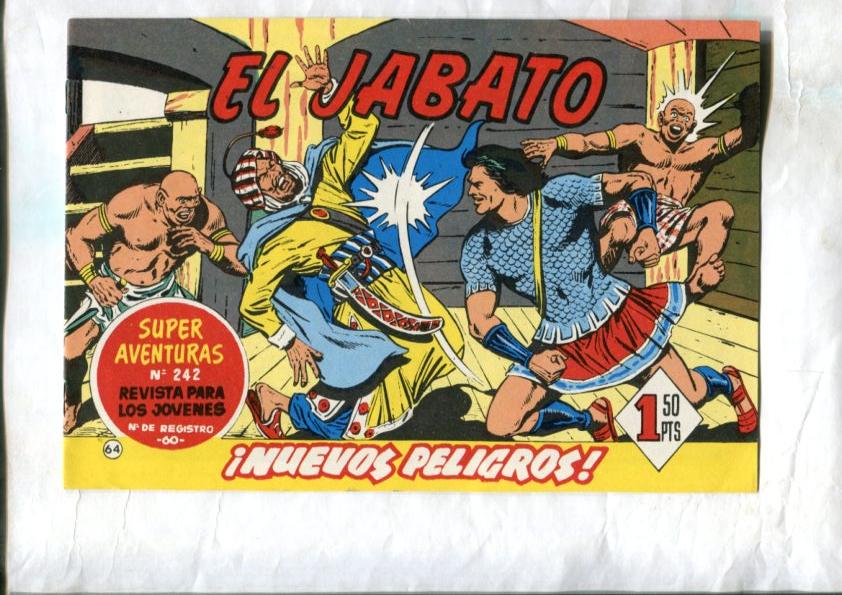 El Jabato facsimil numero 064: Nuevos peligros (trasera propaganda del capitan trueno)
