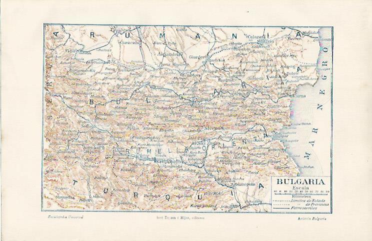 LAMINA ESPASA 11887: Mapa de Bulgaria